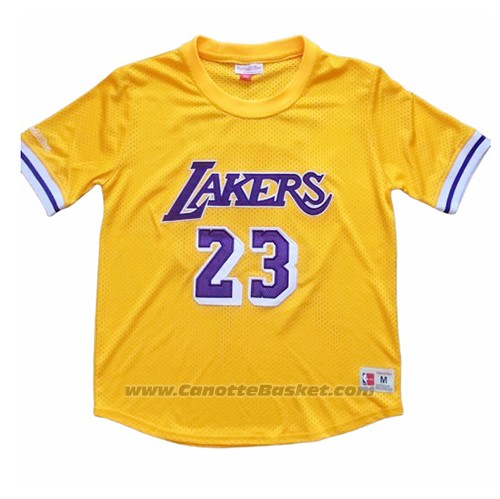 Maglia Manica Corta Los Angeles Lakers Lebron James Giallo